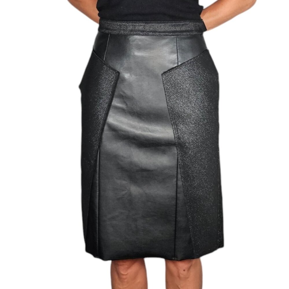 Golden Goose Deluxe Brand Black Two-Tone Textured Pencil Skirt Size Small